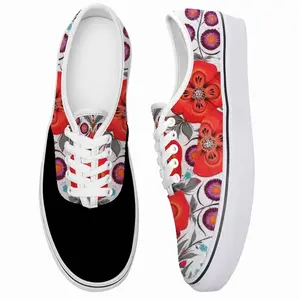 Men Poppy Flowers In A Pot Low Top Shoes (Foam)