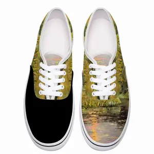 Men Sunset Pond With Sun Reflection Landscape Low Top Shoes (Foam)