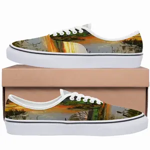 Men Idyllic Scenic Summer Sunset Landscape Low Top Shoes (Foam)