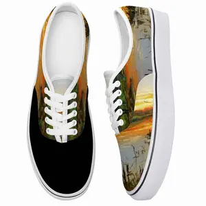 Men Idyllic Scenic Summer Sunset Landscape Low Top Shoes (Foam)