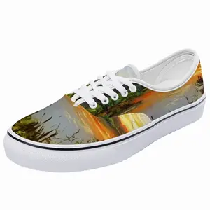 Men Idyllic Scenic Summer Sunset Landscape Low Top Shoes (Foam)