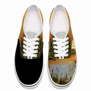 Men Idyllic Scenic Summer Sunset Landscape Low Top Shoes (Foam)