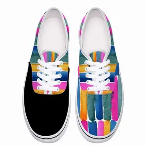 Men Watercolor Pink Blue Extra Large Low Top Shoes (Foam)