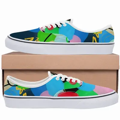 Men Cerulean Skies And Coral Heart Low Top Shoes (Foam)