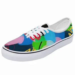 Men Cerulean Skies And Coral Heart Low Top Shoes (Foam)