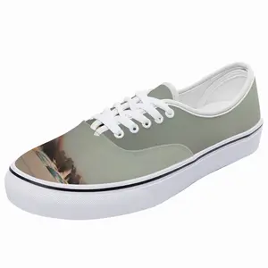 Men Green Lagoon With One Boat Low Top Shoes (Foam)