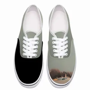 Men Green Lagoon With One Boat Low Top Shoes (Foam)