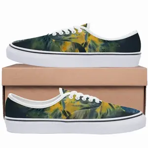 Men Blue And Yellow Bouquet Of Flowers Low Top Shoes (Foam)