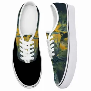 Men Blue And Yellow Bouquet Of Flowers Low Top Shoes (Foam)