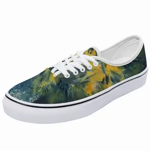 Men Blue And Yellow Bouquet Of Flowers Low Top Shoes (Foam)