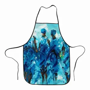 Women In Blue Composite Cloth Apron