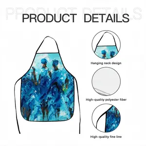 Women In Blue Composite Cloth Apron