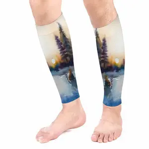 Sunset In The Winter Forest Calf Sleeves