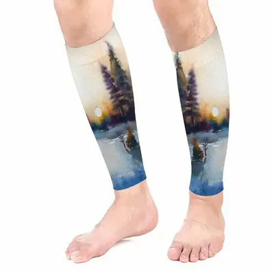 Sunset In The Winter Forest Calf Sleeves