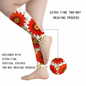 Three Red Flowers Calf Sleeves