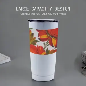 Orange Flower Vehicle Heat Preservation Cup