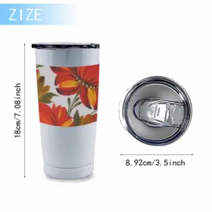 Orange Flower Vehicle Heat Preservation Cup