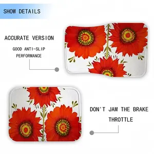 Three Red Flowers Car Foot Mats