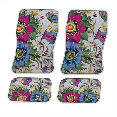 Flowers And Butterflies Car Foot Mats