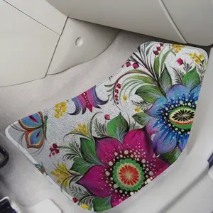 Flowers And Butterflies Car Foot Mats