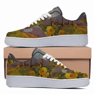 Men Yellow Fence Flowers Low Top Shoes