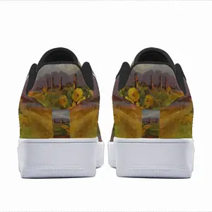 Men Yellow Fence Flowers Low Top Shoes