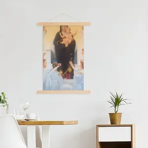 Maria With Angels Hang Adornment Painting (Multi-Size)