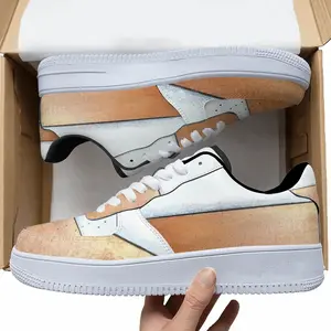 Men Black And White Over Copper Low Top Shoes