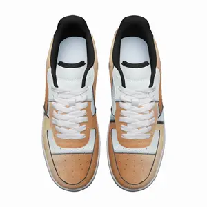 Men Black And White Over Copper Low Top Shoes