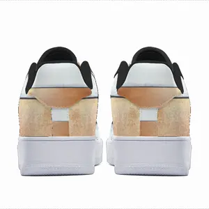 Men Black And White Over Copper Low Top Shoes