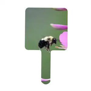 Bee Full Of Pollen Square Handle Mirror