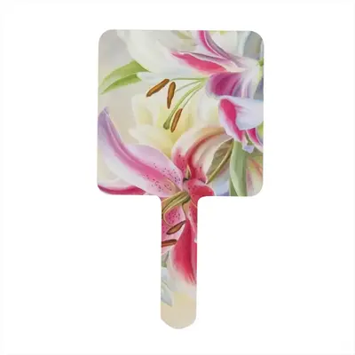 Poetry Of Flowers Square Handle Mirror