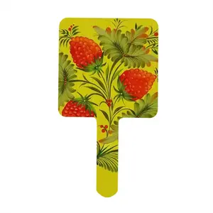 Raspberry Square Handle Mirror