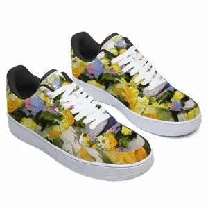 Men Yellow And Blue Flowers Low Top Shoes