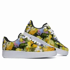 Men Yellow And Blue Flowers Low Top Shoes