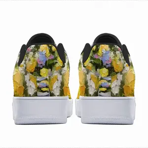 Men Yellow And Blue Flowers Low Top Shoes