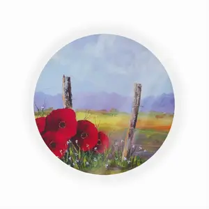 Fence Poppies Air Cushion Box (Rounded)