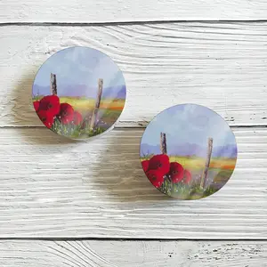 Fence Poppies Air Cushion Box (Rounded)