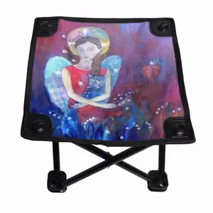 Angel With Cat Folding Fishing Stool