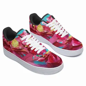 Men Bright Pink Peony Flower Acrylic Low Top Shoes