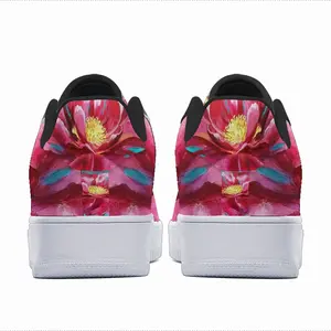 Men Bright Pink Peony Flower Acrylic Low Top Shoes