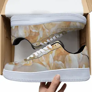 Men Gold Flower Low Top Shoes