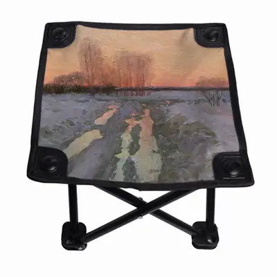 Thaw Darkens Oil On Folding Fishing Stool