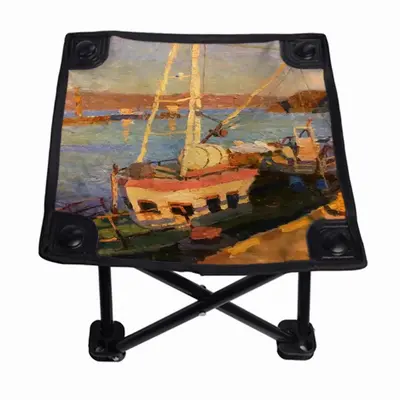 Evening At The Port Folding Fishing Stool