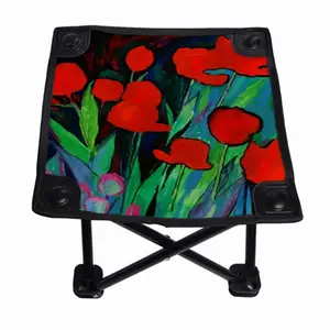 Red Tulips Folding Fishing Stool