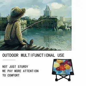 “Oriental Motif” Folding Fishing Stool