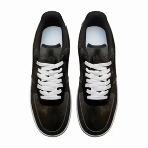 Men Black Rose Low Top Shoes