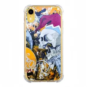 Joker Skull Calligraphy Jester iPhone XR Phone Case (Silicone)