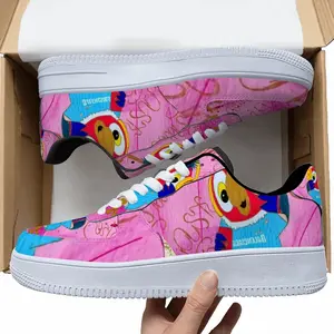 Men Fashionista - Bird Animals Pink Yellow Balenciaga Low Top Shoes