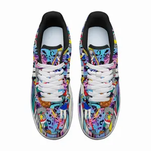 Men Goodbye My Love - Pop Art Cartoon Universal Peace Calligraphy Pink Low Top Shoes